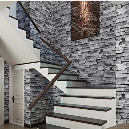 Real Look Stacked Brick/stone Vinyl Background..