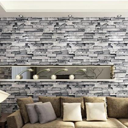 Real Look Stacked Brick/stone Vinyl Background..